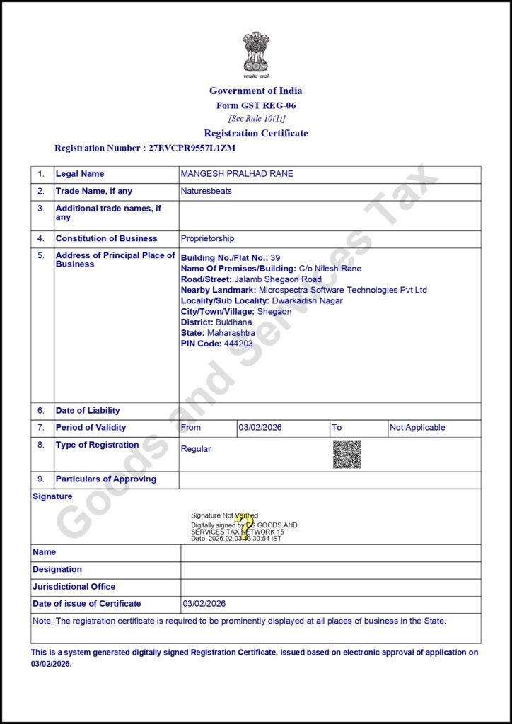 gst certificate . page 0001